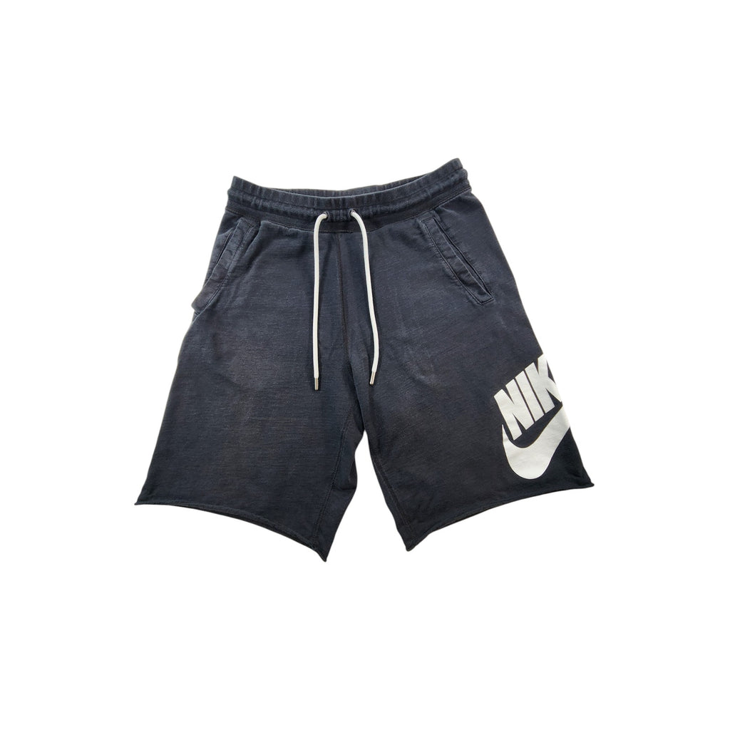 Nike Men's Navy Blue Fleece Shorts Drawstring Logo Size M