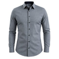 Men's Italy Design Gray Patterned Button Up Shirt Long Sleeve Size L