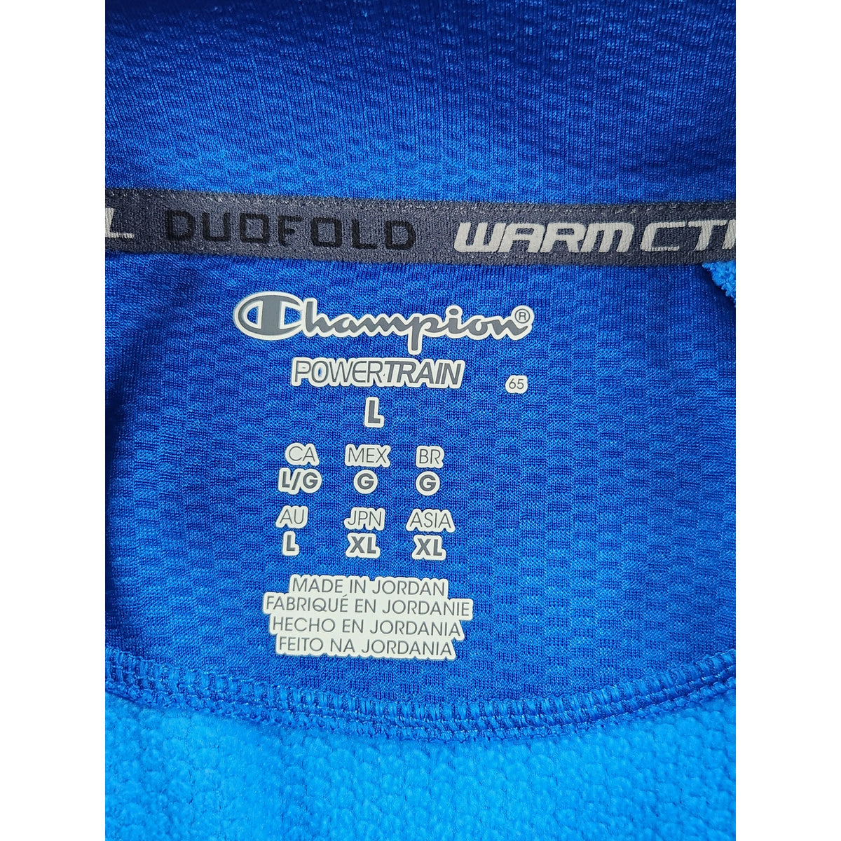 Champion Duofold WarmCTRL Men's Shirt Large Blue Long Sleeve Base Layer