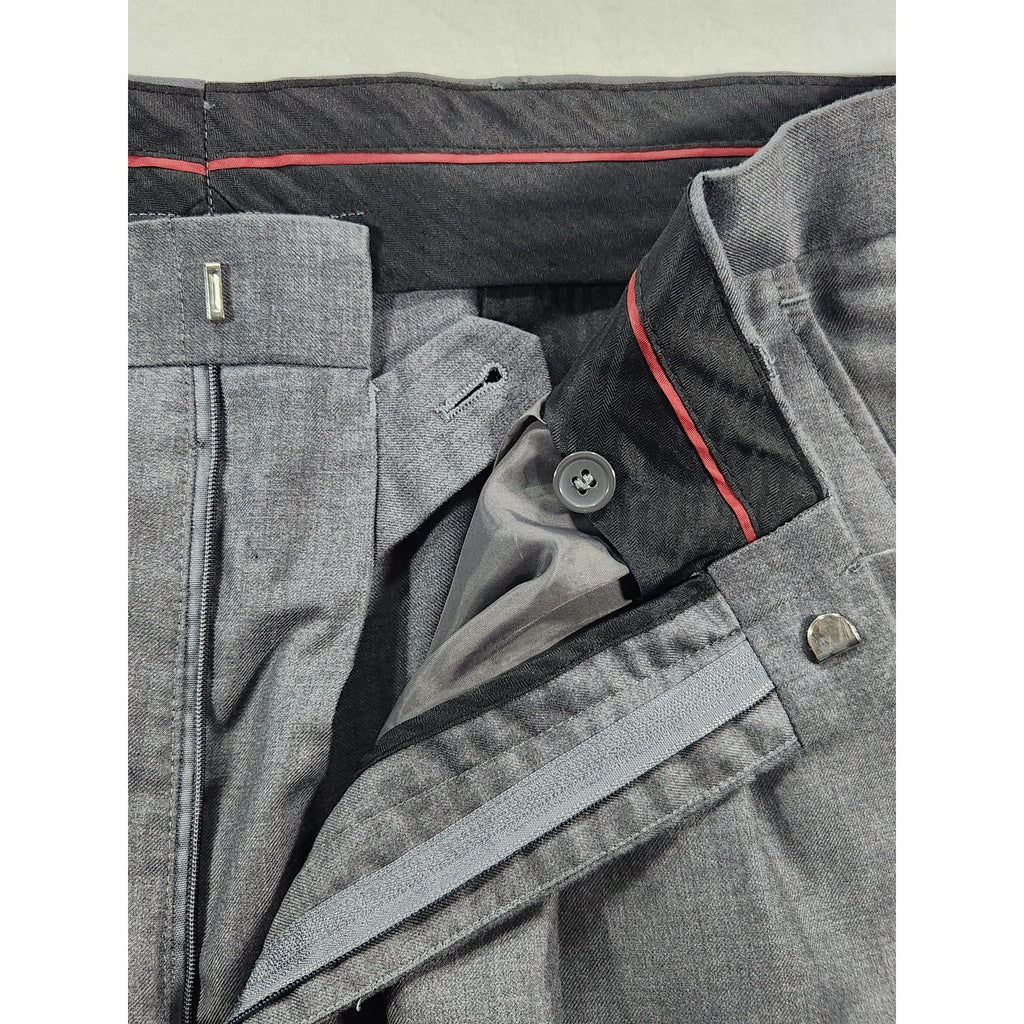 Alex Mishra Men's Gray Two Piece Suit 40L 34L Jacket Pants Patterned