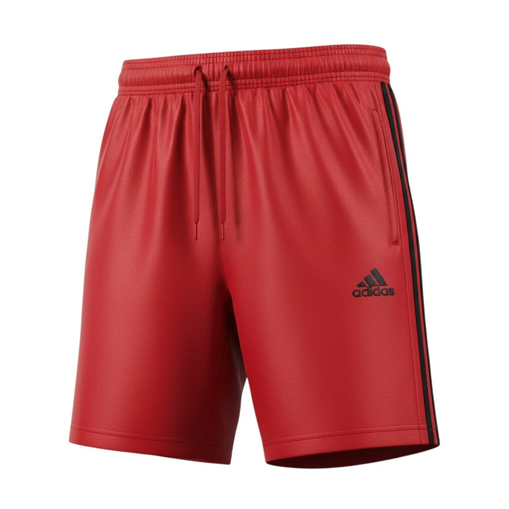 Adidas Men's Red Athletic Shorts Black 3-Stripes Drawstring Size M