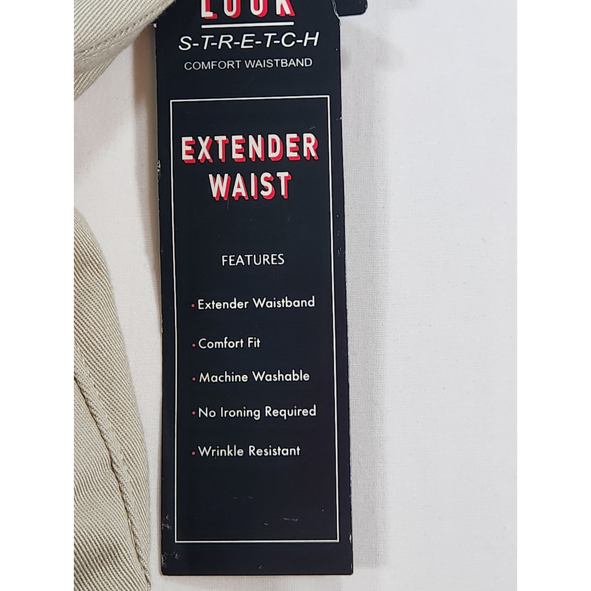 Cross & Winsor Khaki Chino Pants Mens 50x29 Stretch Comfort Waistband NWT