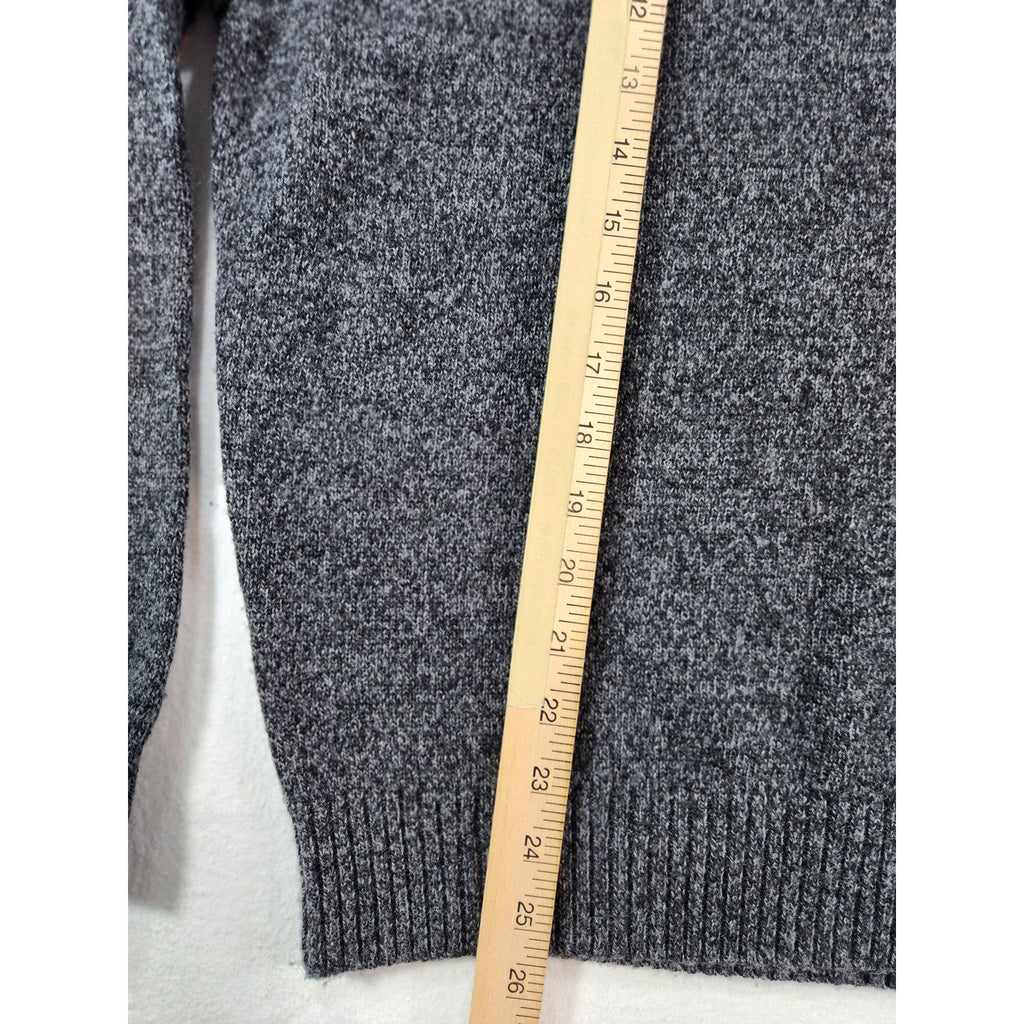Enzo Mantovani Mens Large Gray 100 Wool Quarter Zip Sweater Pullover Preppy