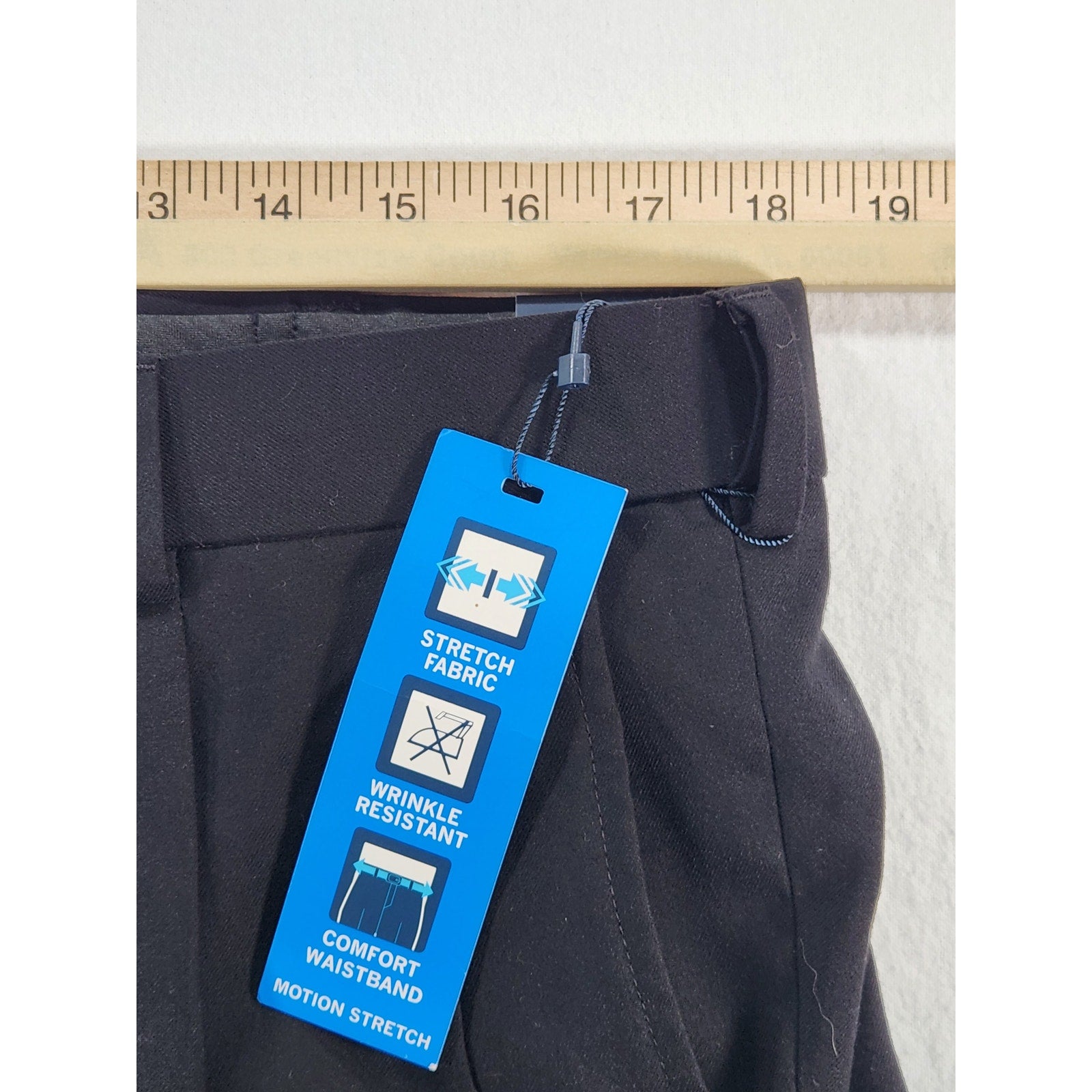 Saddlebred Motion Stretch Men's Pleated Dress Pants Black 34x30 NWT