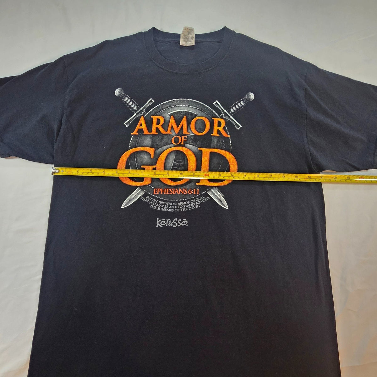 Kerusso Armor of God Men’s L Black Christian Graphic T-Shirt
