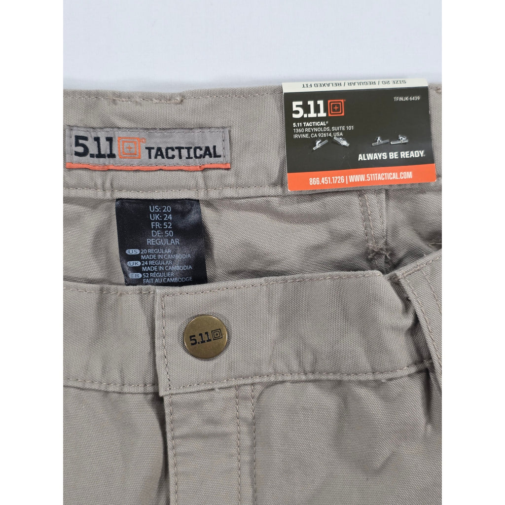 5.11 Tactical Womens Khaki Cargo Pants 20R Utility Workwear NWT