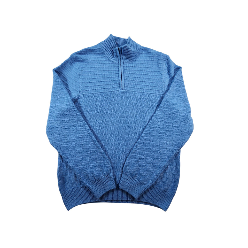 Southern Proper Men's 1/4 Zip Sweater Blue L Pullover