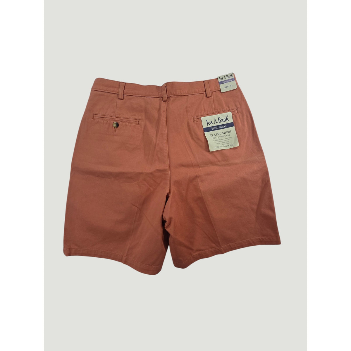 Jos A Bank Shorts Orange Pleated Classic Casual Mens 33 NWT