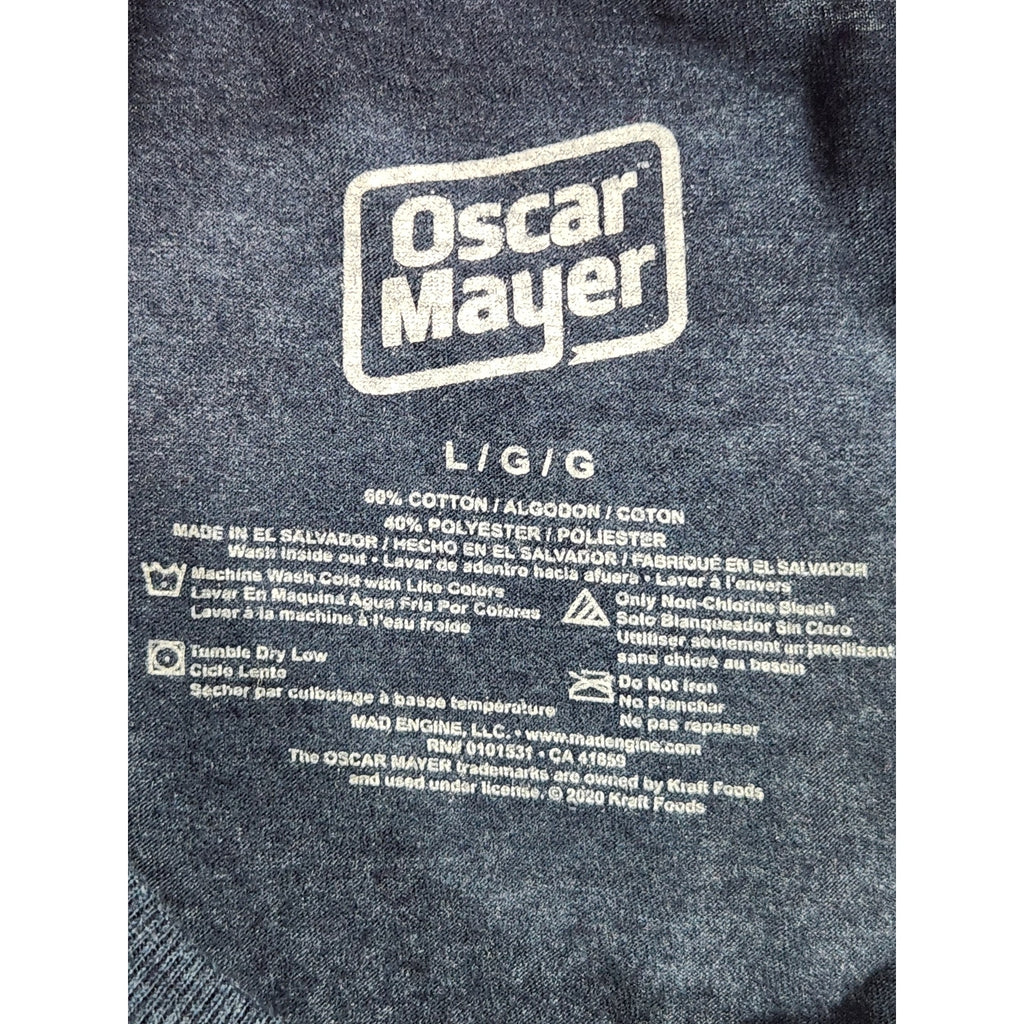 Oscar Mayer Men's T Shirt Large My Bologna Has A First Name Graphic Logo Blue