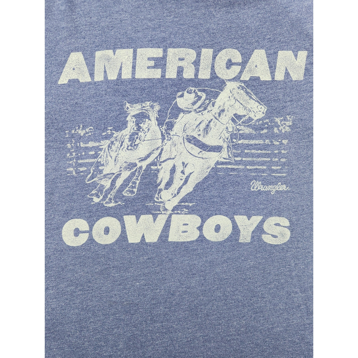 Wrangler Men's T Shirt S Blue American Cowboys Western Rodeo Graphic Tee