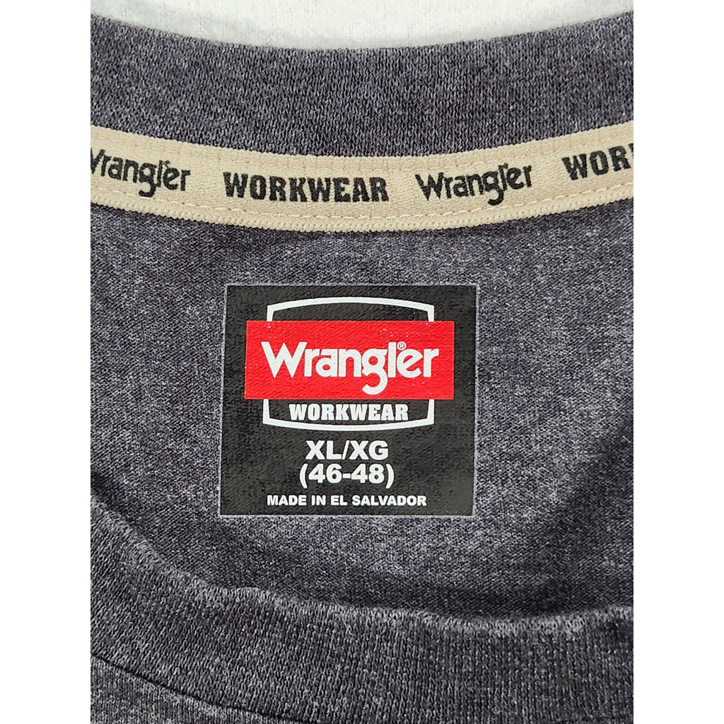 Wrangler Workwear Men's T Shirt XL Gray Short Sleeve Crew Neck Work Tee