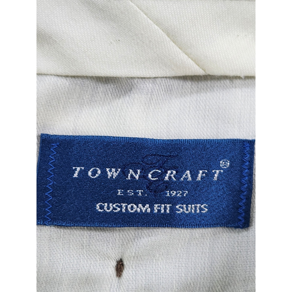 TownCraft Men's Brown Two Piece Suit 44R Jacket Matching Dress Pants