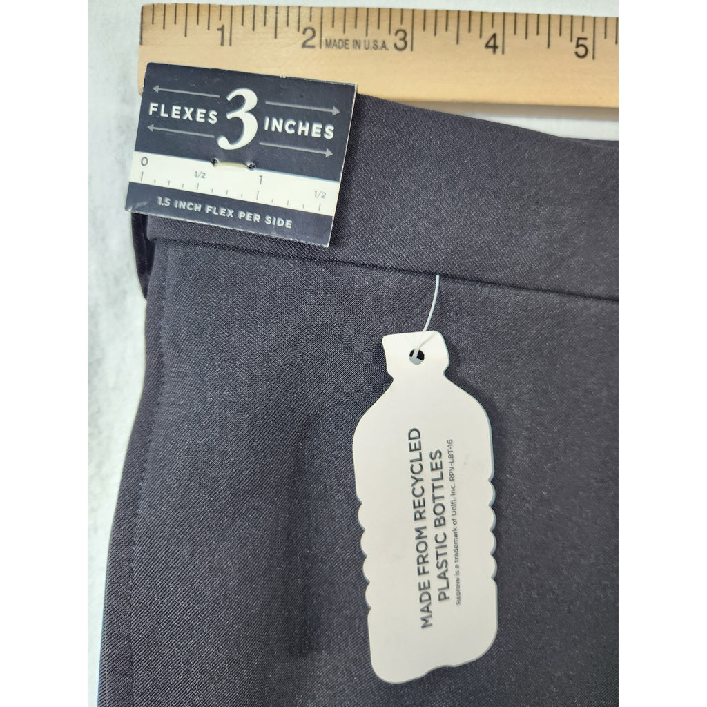 Haggar Men's Black Dress Pants Hidden Expandable Waistband 40x29 NWT