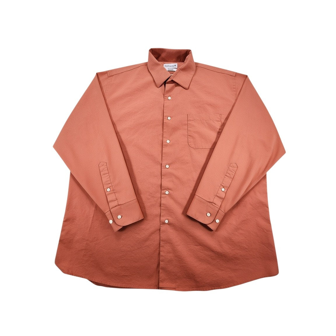 Saddlebred Men's Dress Shirt XL 17 17.5 34/35 Orange Long Sleeve Button Up