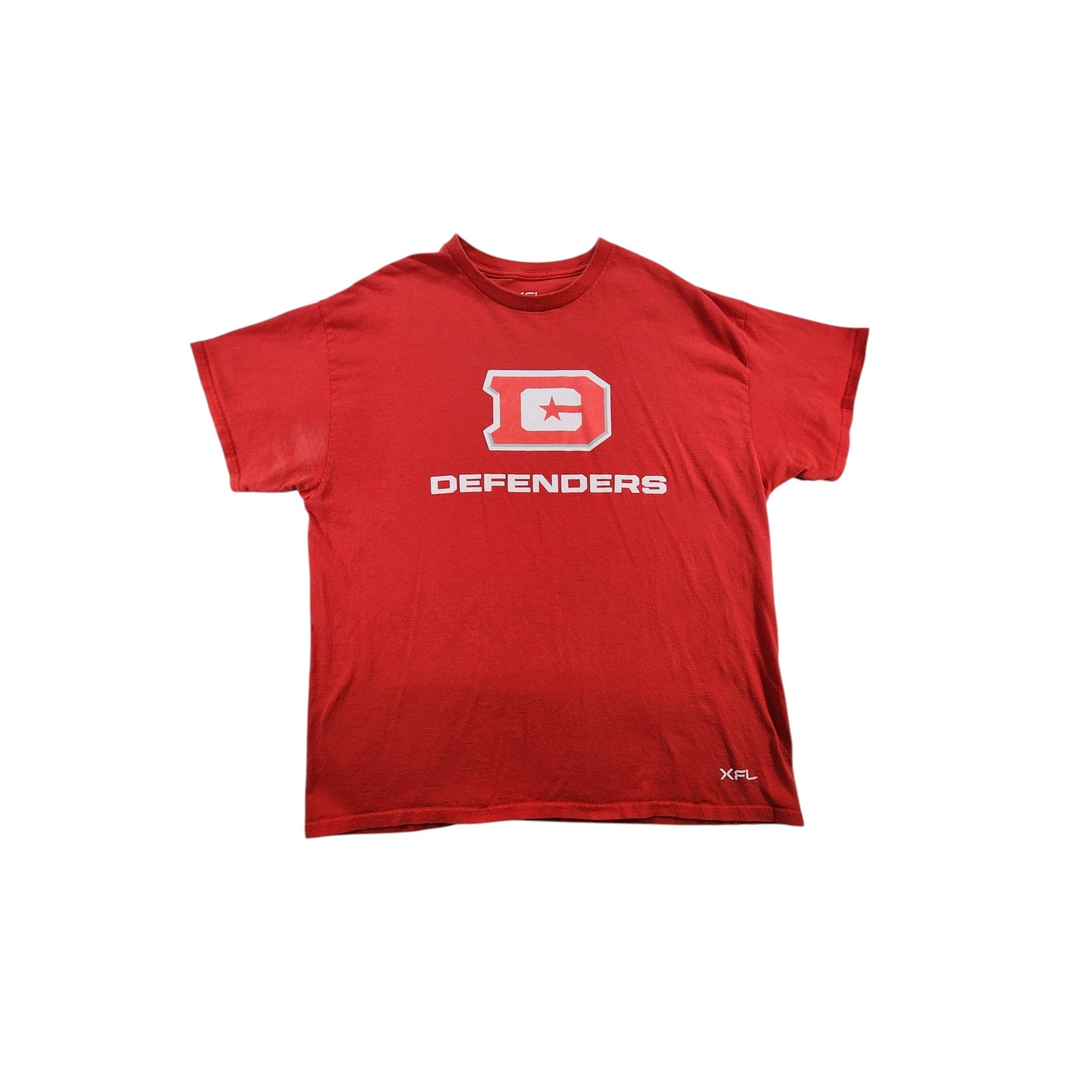 XFL DC Defenders Men's Red Graphic T-Shirt XL Football Fan Tee