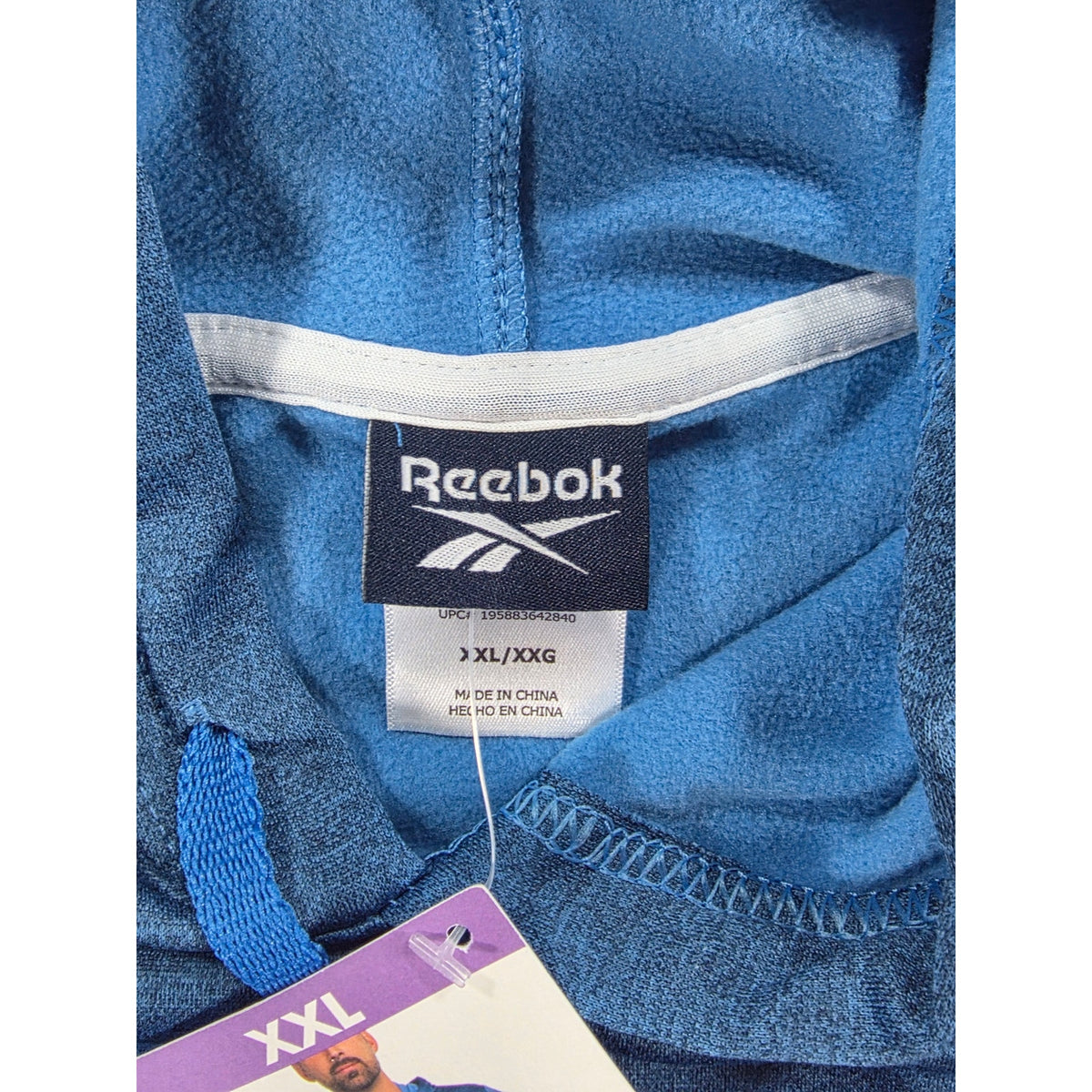 Reebok Mens XXL Blue Performance Graphic Logo Pullover Hoodie 3RSMJ1389 NWT
