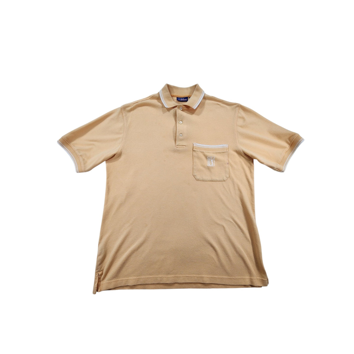 PGA Tour Men's Golf Polo Shirt Small Orange Cream Short Sleeve Pocket