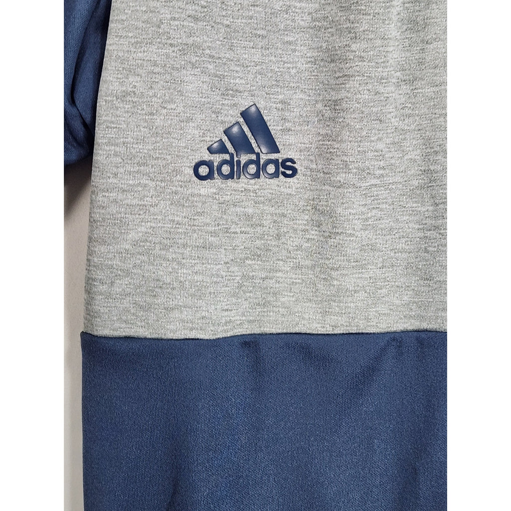 Adidas UPF 50 Quarter Zip Pullover Mens XL Blue Gray Golf Athletic Shirt NWT