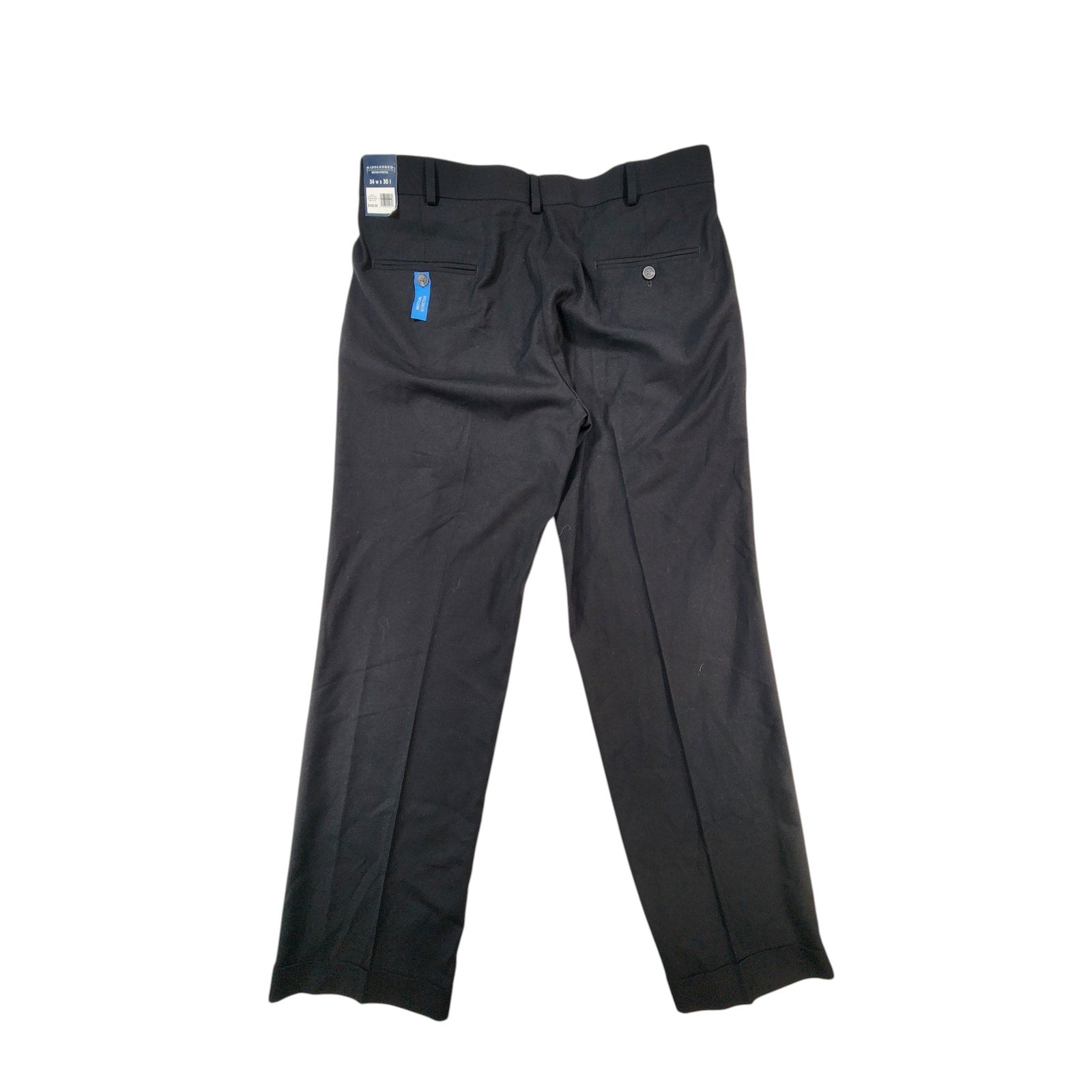 Saddlebred Motion Stretch Men's Pleated Dress Pants Black 34x30 NWT