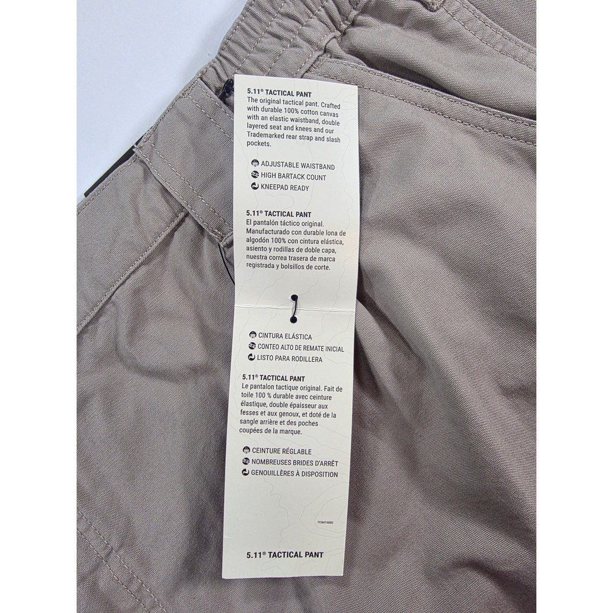 5.11 Tactical 74251 Original Mens 48L Khaki Cotton Cargo Work Pants NWT