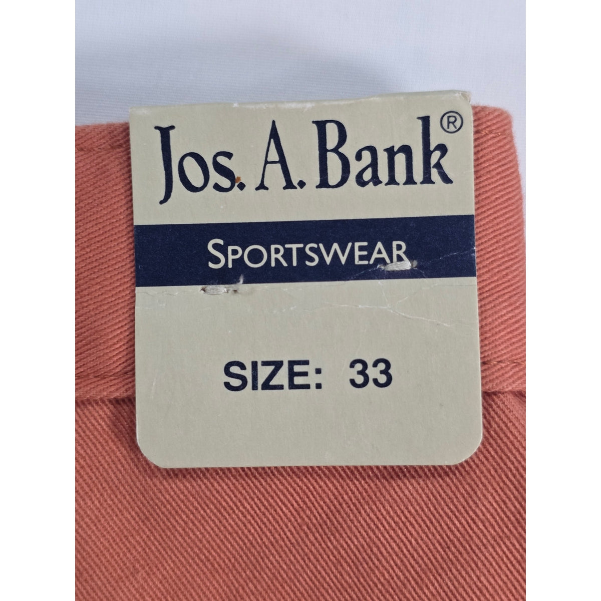 Jos A Bank Shorts Orange Pleated Classic Casual Mens 33 NWT