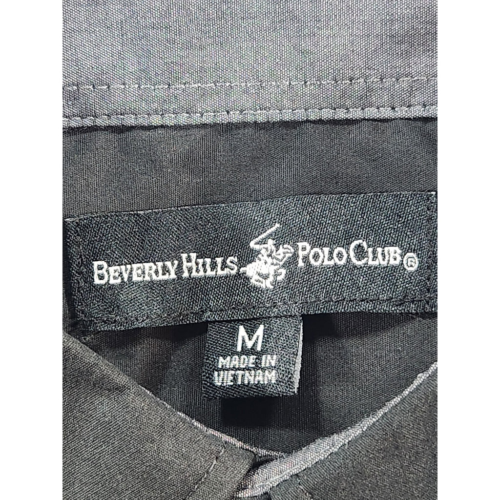 Beverly Hills Polo Club Men's Black Long Sleeve Button Up Dress Shirt M NWT