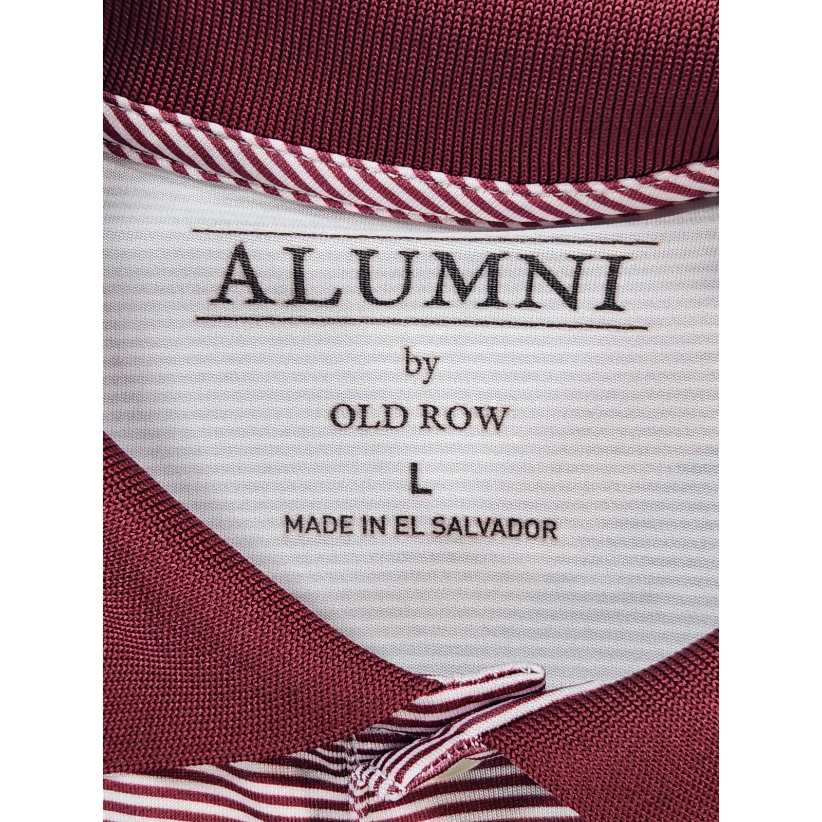 Alumni by Old Row Men's Striped Polo Shirt Red White Size L