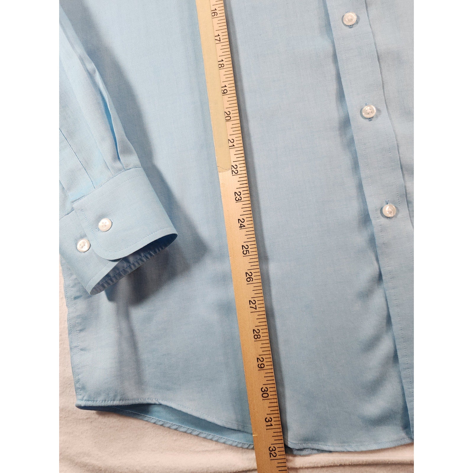 Nautica Men's Dress Shirt Blue 16.5 34/35 Long Sleeve Button Up