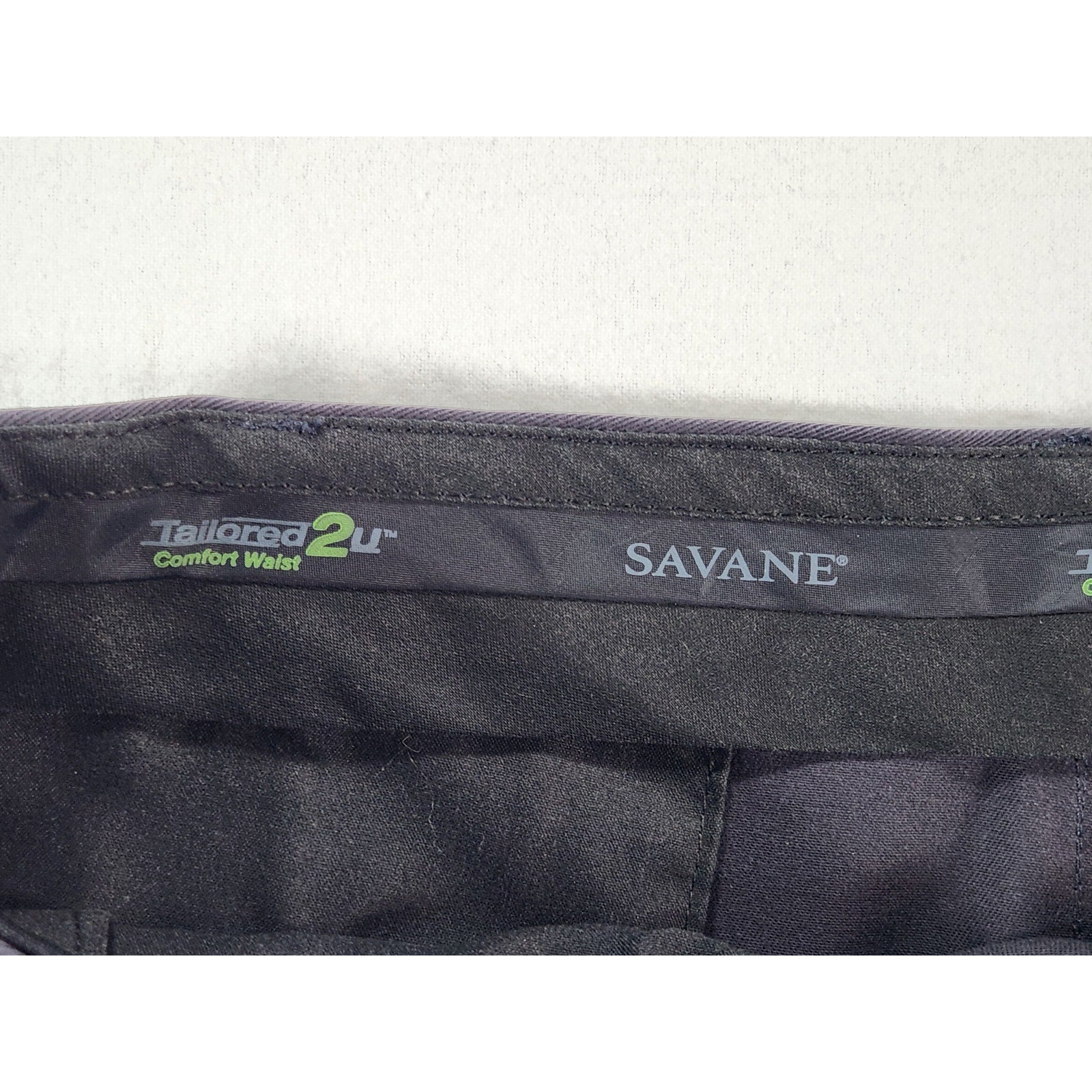 Savane Men's Comfort Waist Black Khaki Pants 36x29