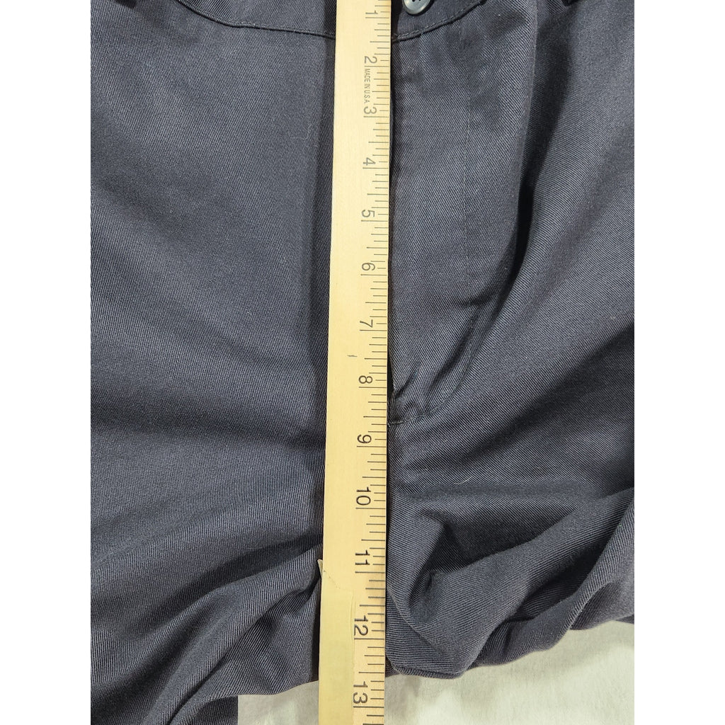 Van Heusen Men's Pants 42x30 Black Classic Fit Flat Front Cotton Khaki Chinos