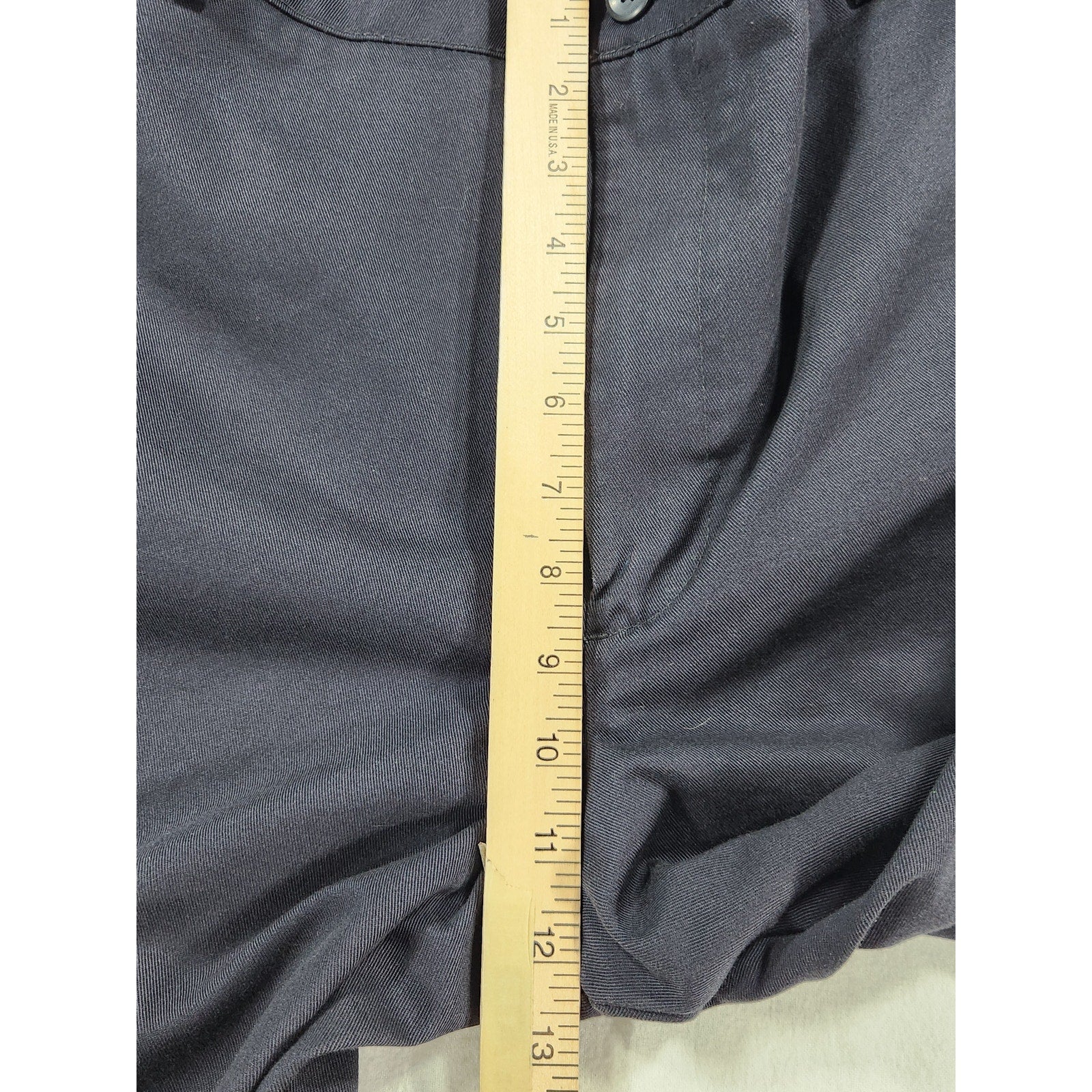 Van Heusen Men's Pants 42x30 Black Classic Fit Flat Front Cotton Khaki Chinos