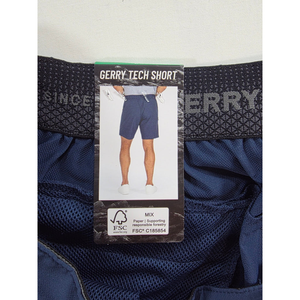 Gerry Tech Shorts Mens 38 Blue Stretch Performance Zip Pocket NWT
