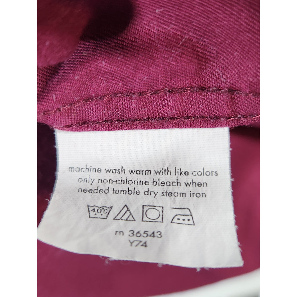 IZOD Easy Care Men's Dress Shirt Burgundy 17 34/35 Long Sleeve