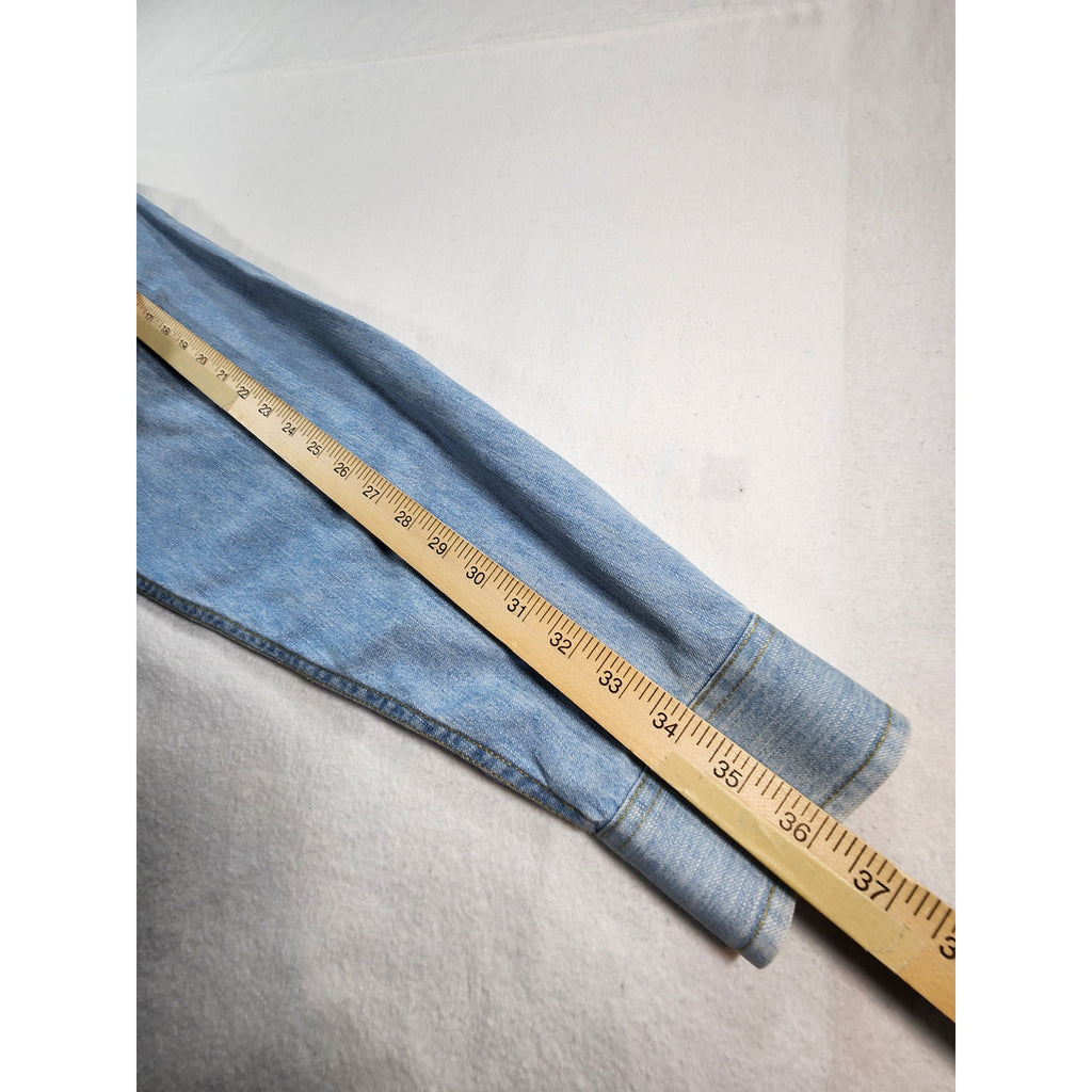 Route 66 Men's Lightweight Denim Button Up Shirt Blue L Long Sleeve
